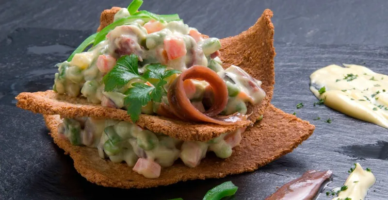 ENSALADILLA DE JUDÍAS VERDES Y MOLLEJAS DE PATO