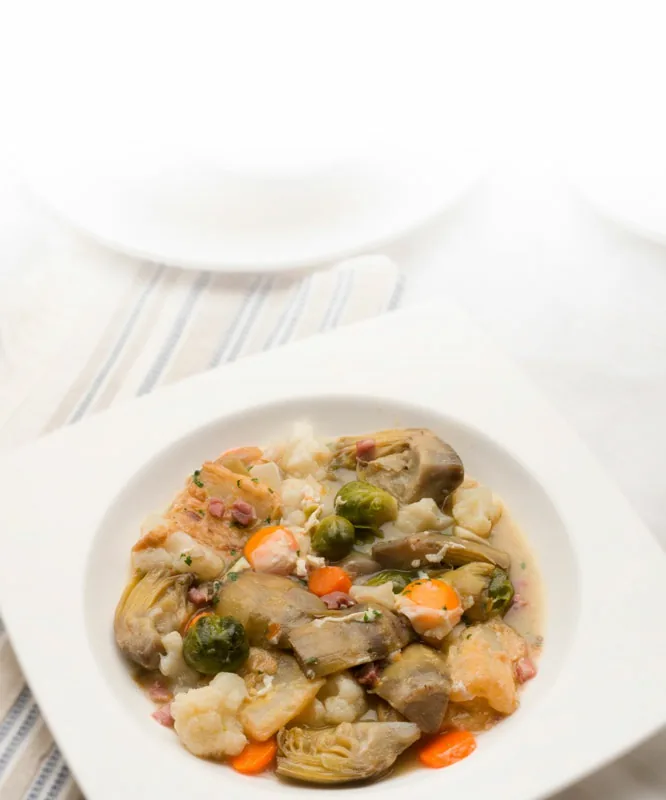 BORRAJA CON PATATAS Y JAMÓN