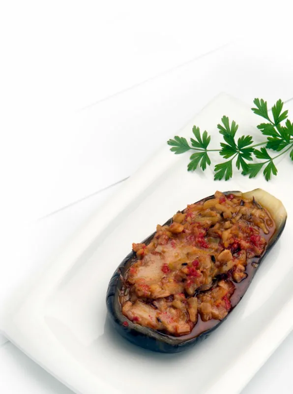 BERENJENAS RELLENAS DE QUESO Y SOBRASADA