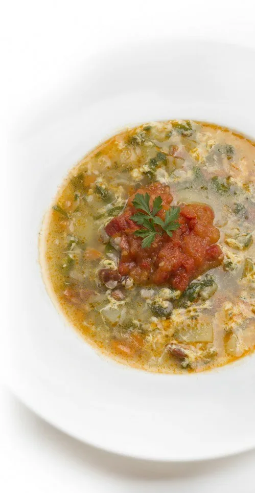 SOPA DE VERDURAS Y ARROZ CON ALEGRÍAS RIOJANAS