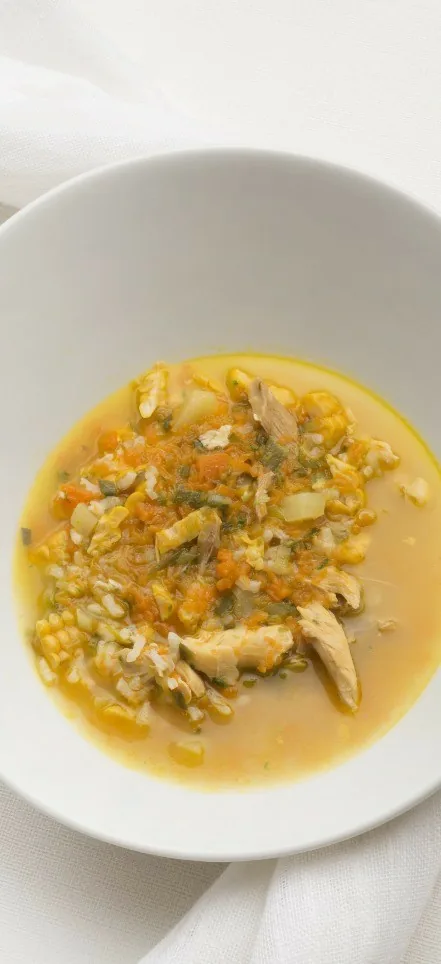 SOPA DE ARROZ CON POLLO