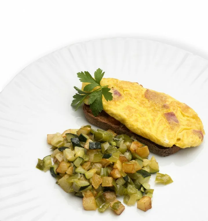 TORTILLAS DE PAVO CON PISTO