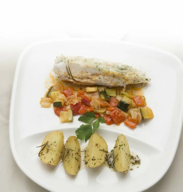 RAPE CON VERDURAS Y PATATAS